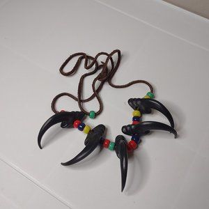 Plastic Faux Bear Claw Necklace